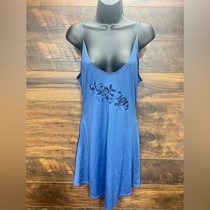 Secret Treasures Dress Slip Women's No Size Navy Blue Flower Embroidered